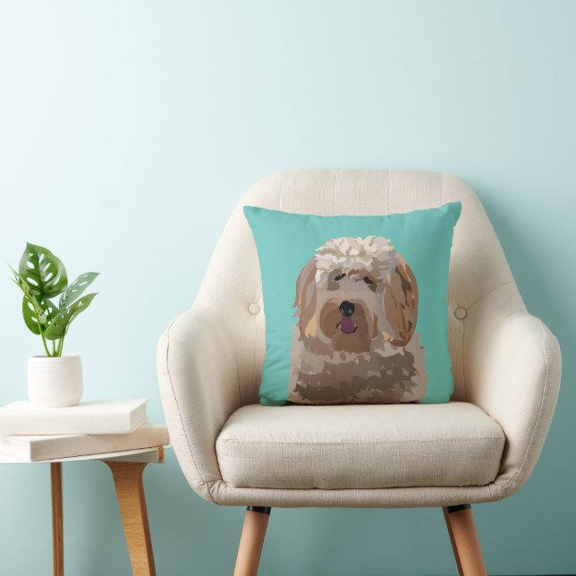 Cojín Decorativo Dog Labradoodle Cute Mascota (Silla)