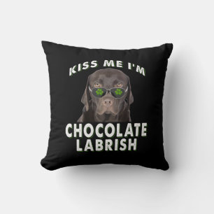 Cojín Decorativo Dog Lover Bésame soy Labrish de chocolate