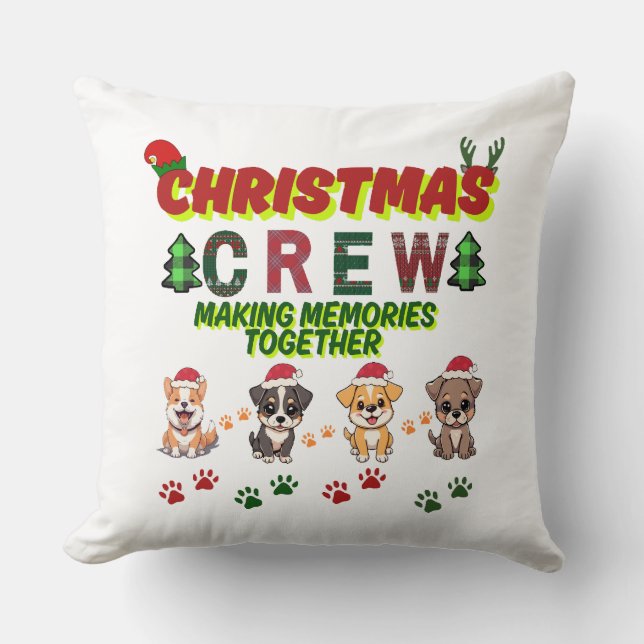 Cojín Decorativo Dog Lover Christmas Family-Christmas crew dogs  (Anverso)