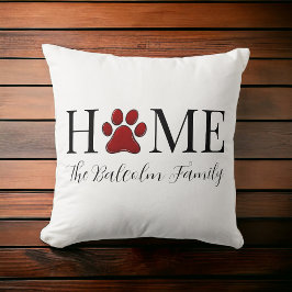 Cojín Decorativo Dog Lover Hogar Perro Paw Nombre de la familia Per