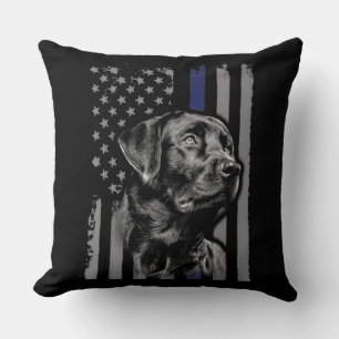 Cojín Decorativo Dog Lover Línea delgada de la bandera norteameri