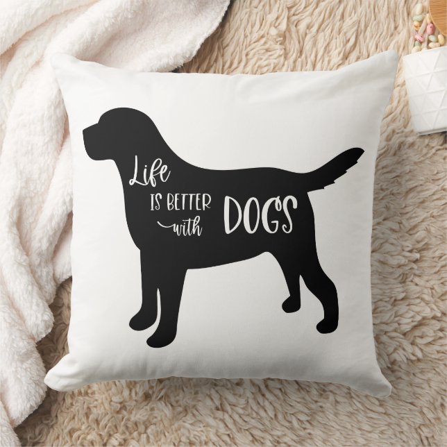 Cojín Decorativo Dog Lover Quote Black and White (Manta)