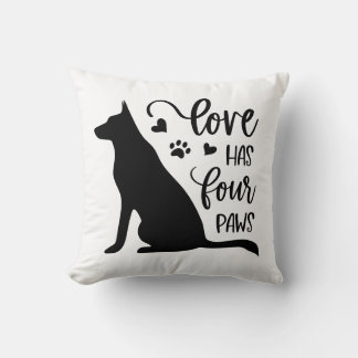 Cojín Decorativo Dog Lover Quote Silhouette Black on White 16x16