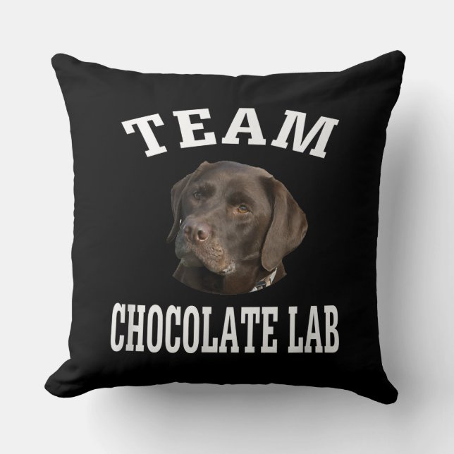 Cojín Decorativo Dog Lover | Recuperador de chocolate por equipo (Anverso)