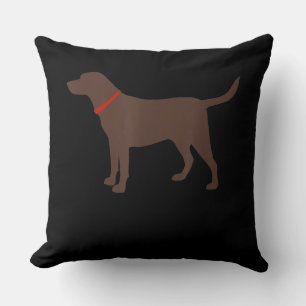 Cojín Decorativo Dog Lover Silueta de perro de chocolate Labrador