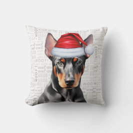 Cojín Decorativo Dog Lover's Doberman Pinscher Christmas