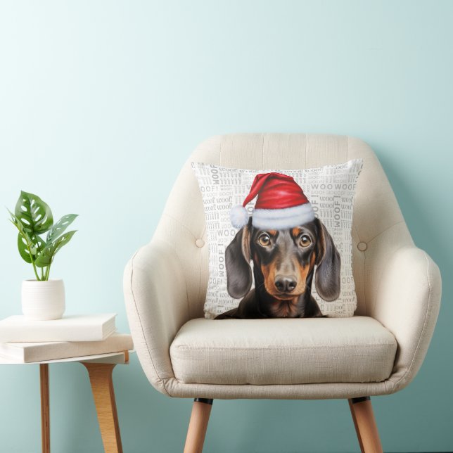 Cojín Decorativo Dog Lover's Smooth Coat Dachshund Christmas (Silla)