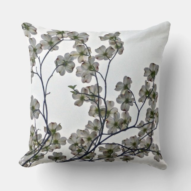 Cojín Decorativo Dogwood florida blanca (Anverso)