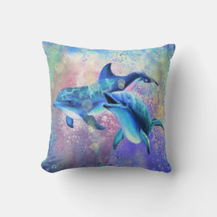 Cojín Decorativo Dolphin Couple Love - Happy