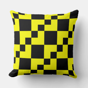 Cojín Decorativo Domino de mosaico - amarillo y negro