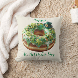 Cojín Decorativo Dona de Feliz Día de San Patricio con Sombrero de 