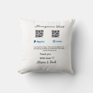 Cojín Decorativo Donación de fondo de luna de miel venomo paypal Q