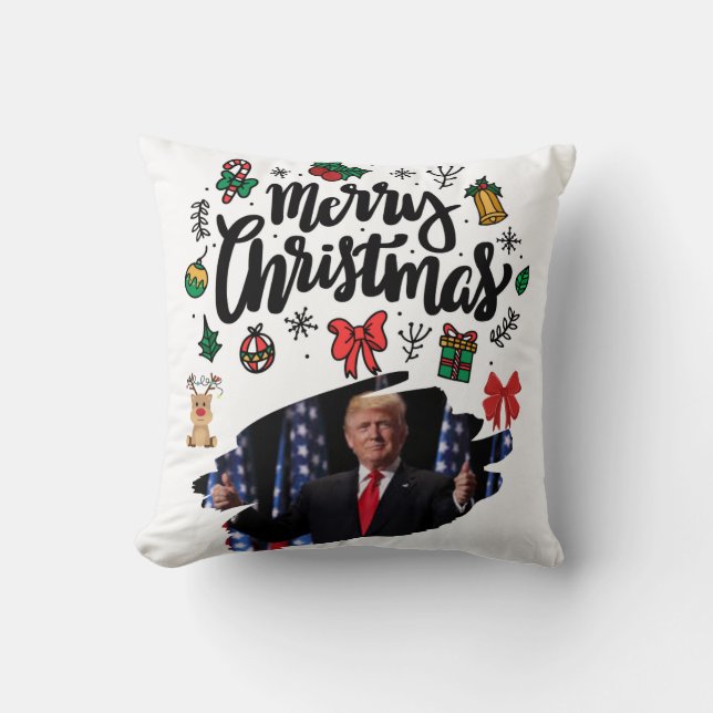 Cojín Decorativo Donald Trump Feliz Navidad (Anverso)
