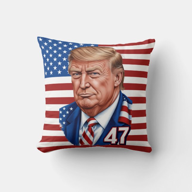 Cojín Decorativo Donald Trump, ganador de la presidencia de 2024 -  (Anverso)