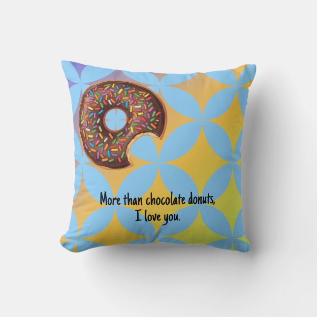 Cojín Decorativo Donas de Chocolate con Amor (Anverso)