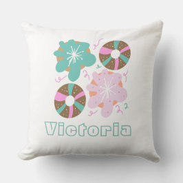 Cojín Decorativo Donas Glaseadas de Navidad con Dibujos Rosas