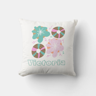 Cojín Decorativo Donas Glaseadas de Navidad con Dibujos Rosas   