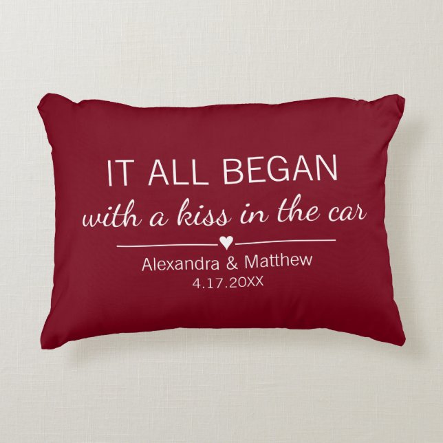 Cojín Decorativo Donde Todo Empezó Parejas Personalizadas Romántica (Anverso)