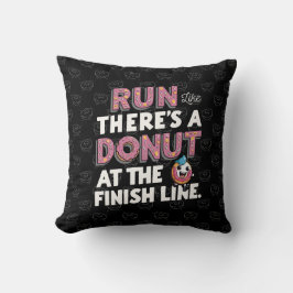 Cojín Decorativo Donut at the Finish Line Funny Fitness Motivation