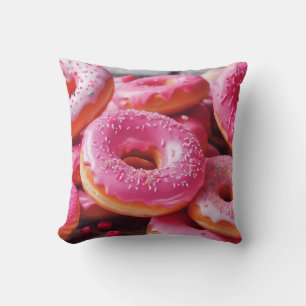 Cojín Decorativo Donuts de fresa rosada