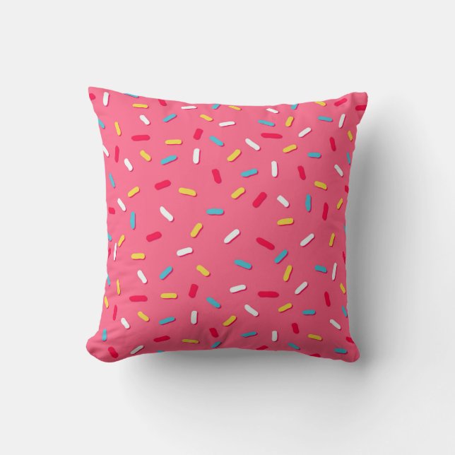 Cojín Decorativo Donut's glaze seamless pattern, pink background, t (Anverso)