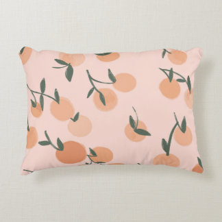 Cojín Decorativo Doodle Art: Patrón de cosecha de cerezos Naranjas