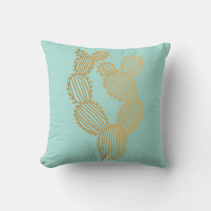 Cojín Decorativo Doodle de Cactus Gold Pricky