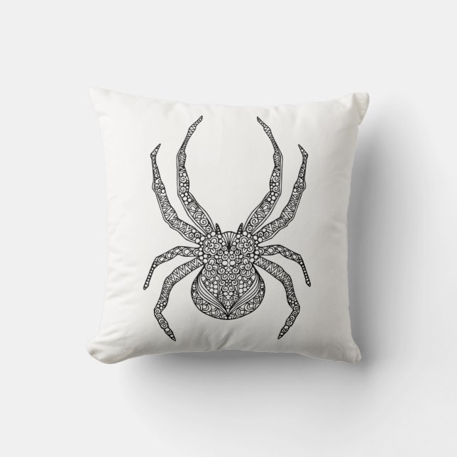 Cojín Decorativo Doodle de la araña (Anverso)