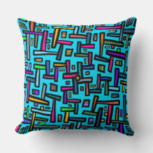 Cojín Decorativo Doodle de patrón azul