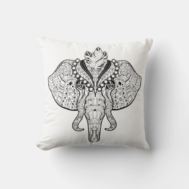 Cojín Decorativo Doodle del elefante del circo (Anverso)