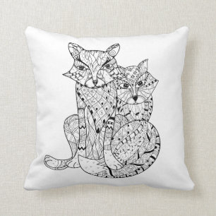 Cojín Decorativo Doodle del Fox de Boho