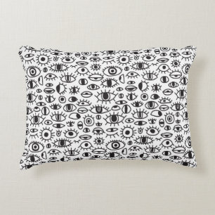 Cojín Decorativo doodle dibujado a mano vintage con fondo transpare