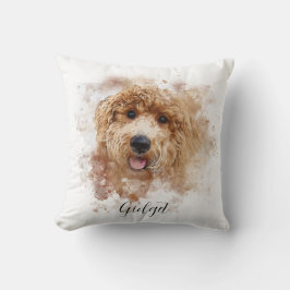 Cojín Decorativo Doodle dorado/Cavapoo personalizado