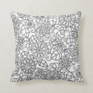 Cojín Decorativo Doodle floral étnico
