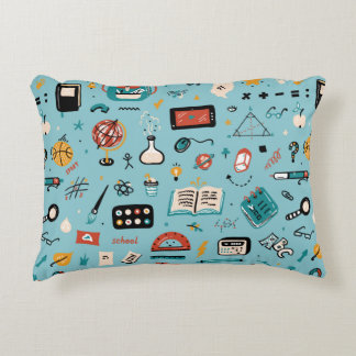 Cojín Decorativo Doodle School Suministros Icons vintage Seamless P