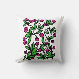 Cojín Decorativo Doodle verde y rosa