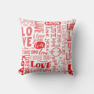 Cojín Decorativo Doodles de amor dibujados a mano de fondo transpar