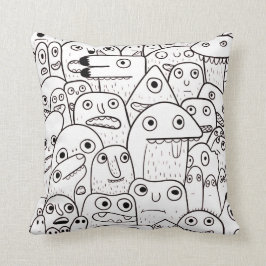 Cojín Decorativo Doodles de pequeños monstruos 