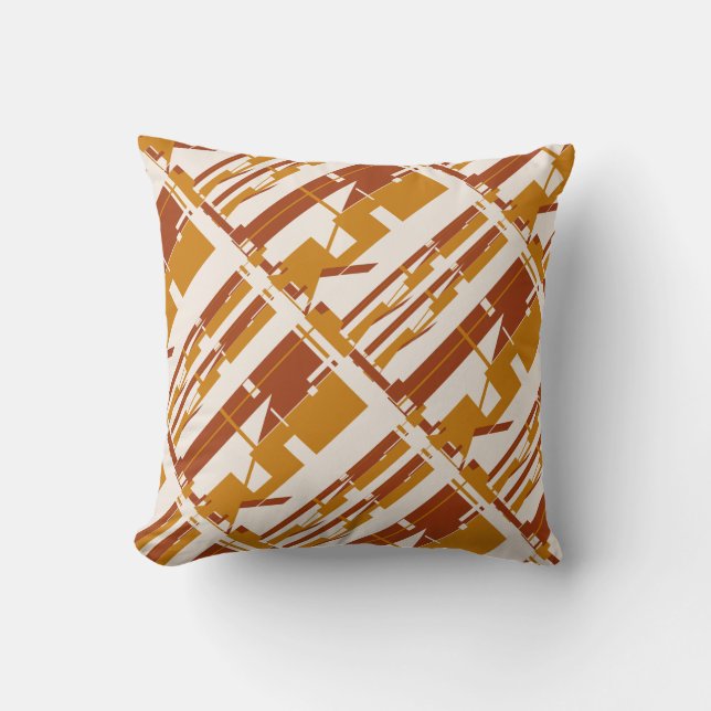 Cojín Decorativo Dorado Beige Southwest Aspecto De Grandes Baldosas (Anverso)