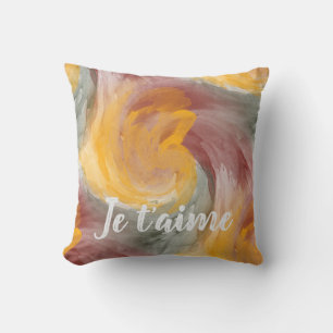 Cojín Decorativo Dorado Gris Je Taime Abstracto