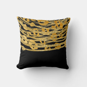 Cojín Decorativo Dorado Negro Leopardo Estampado Glam
