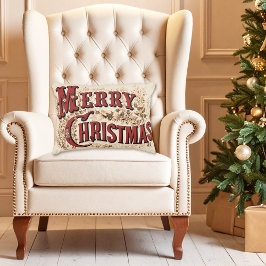 Cojín Decorativo Dorado rojo pálido estilo País Feliz Navidad Pillo