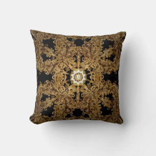 Cojín Decorativo Dorado Seamless mano dibujada, fondo vintage. Sn