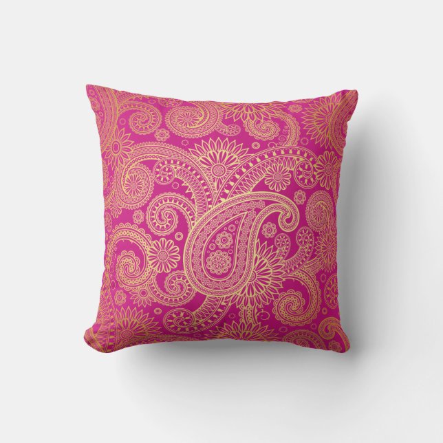 Cojín Decorativo Dorado Swirls American Mojo Pillow (Anverso)