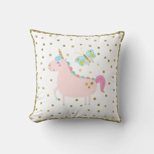 Cojín Decorativo Dormitorio de Niñas con Unicornio de Purpuray Dora