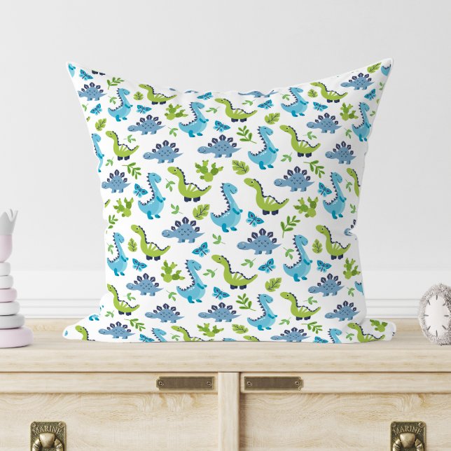 Cojín Decorativo Dormitorio infantil con patrón de dinosaurio azul  (Subido por el creador)