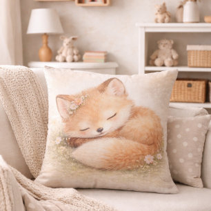 Cojín Decorativo Dormitorio infantil de bosque adorable Zorro bebé