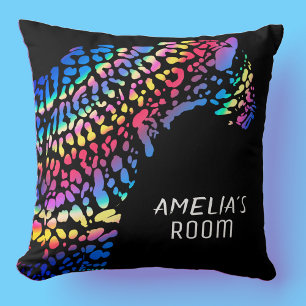 Cojín Decorativo Dormitorio Monograma para niños Rainbow Jaguar