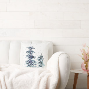 Cojín Decorativo Dos acuarelas de invierno Pine Trepes 2 etiquetas 