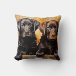 Cojín Decorativo Dos cachorros labradores